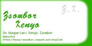 zsombor kenyo business card